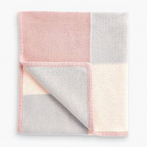 Pink Knitted Patch Baby Blanket - Allsport
