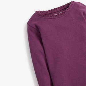 Purple Brushed Pointelle T-Shirt (3mths-6yrs) - Allsport
