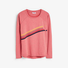 Load image into Gallery viewer, Pink Heart Stripe Raglan Long Sleeve Top - Allsport
