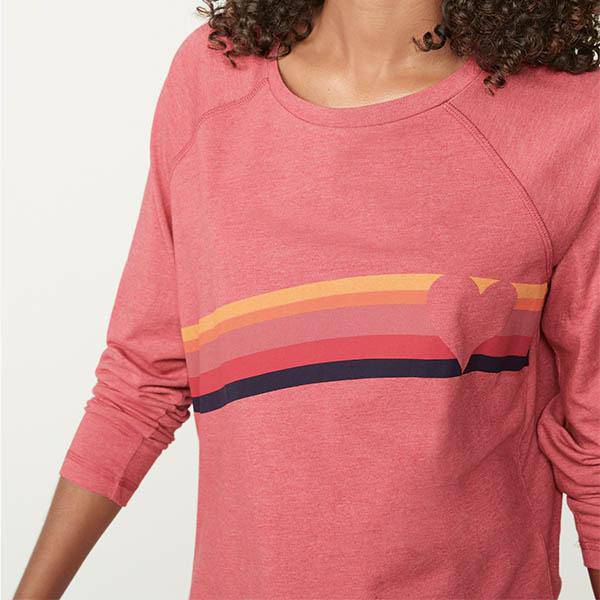 Pink Heart Stripe Raglan Long Sleeve Top - Allsport