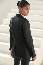 Load image into Gallery viewer, Navy Linen Blend Single Breasted Blazer - Allsport
