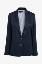 Load image into Gallery viewer, Navy Linen Blend Single Breasted Blazer - Allsport

