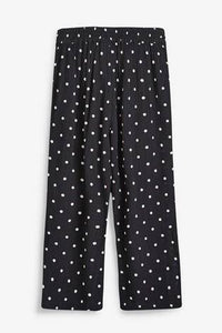 Monochrome Culotte Trousers With Hair Tie - Allsport