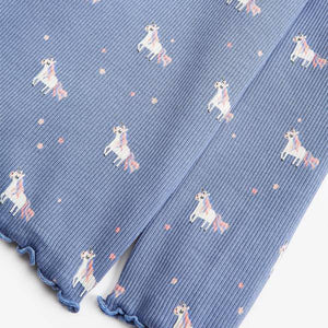 Blue Unicorn Long Sleeve Rib T-Shirt (3mths-6yrs) - Allsport