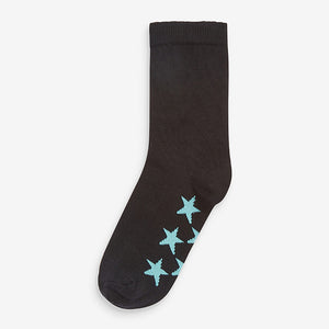 Black Stars 7 Pack Cotton Rich Socks - Allsport