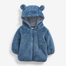 Load image into Gallery viewer, Navy Blue Cosy Fleece Bear Baby Jacket (0mths-18mths)
