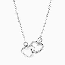 Load image into Gallery viewer, Silver Tone &#39;Hugs &amp; Kisses&#39; Interlinked Hearts Necklace - Allsport

