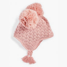 Load image into Gallery viewer, Pink Double Pom Pom Baby Trapper Hat (0mths-18mths) - Allsport
