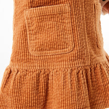 Load image into Gallery viewer, Tan Frill Cord Pinafore (3mths-6yrs) - Allsport
