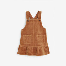 Load image into Gallery viewer, Tan Frill Cord Pinafore (3mths-6yrs) - Allsport
