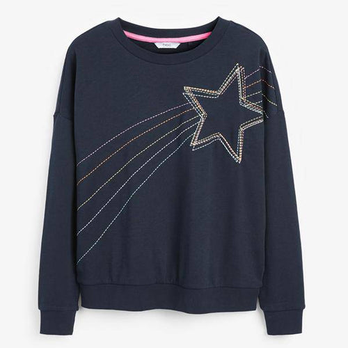 Navy Star Graphic Sweatshirt - Allsport