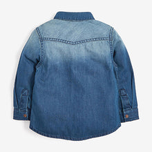 Load image into Gallery viewer, Blue Washed Denim Long Sleeve Shirt (3mths-6yrs) - Allsport
