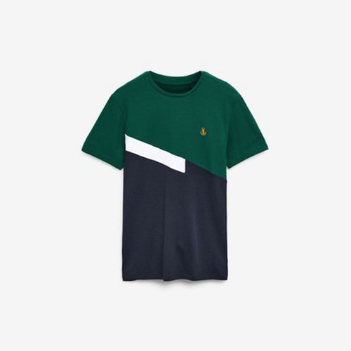 Green/Navy Blocking T-Shirt - Allsport