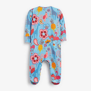 Pink 3 Pack Paisley Sleepsuits (0mths-18mths) - Allsport