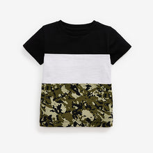 Load image into Gallery viewer, 3 Pack Khaki Camo Colourblock T-Shirts (3mths-5yrs) - Allsport
