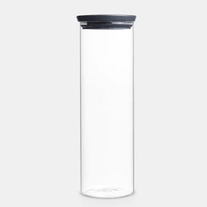 BRABANTIA 1.9L Stackable Glass Jar, Dark Grey