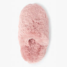 Load image into Gallery viewer, Pink Recycled Faux Fur Mule Slippers (Older Girls) - Allsport
