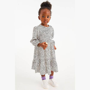 White/Black Dalmation Print Dress (3mths-6yrs) - Allsport