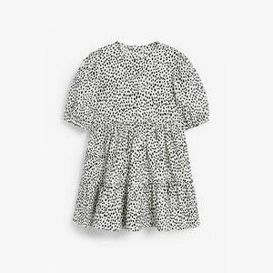 White/Black Dalmation Print Dress (3mths-6yrs) - Allsport