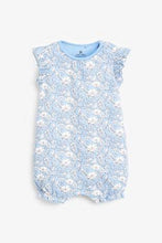 Load image into Gallery viewer, Blue 3 Pack Floral Rompers  (up to 18 months) - Allsport
