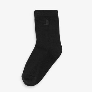 Black 7 Pack Cotton Rich Socks (Older) - Allsport