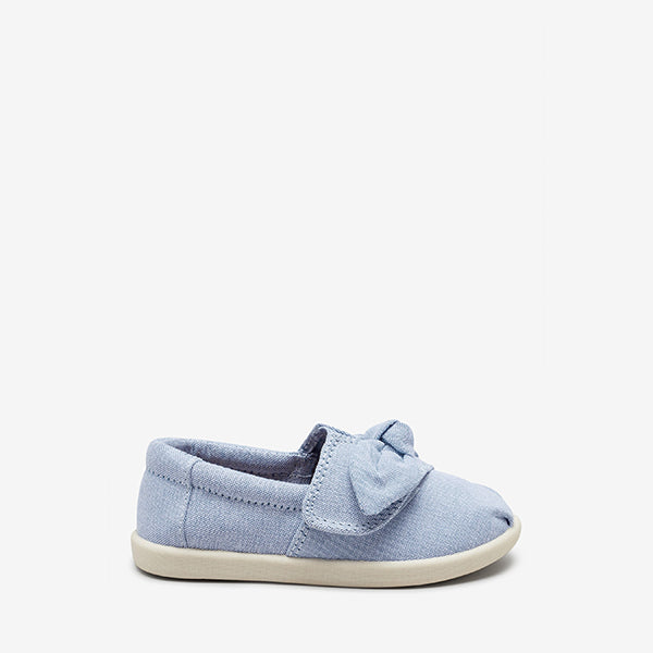 Chambray Canvas Bow Pumps (Older Girls) - Allsport