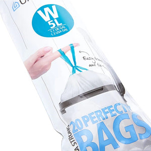 BRABANTIA 5L PerfectFit Bags, Code W (5 litre), 12 rolls of 20 bags