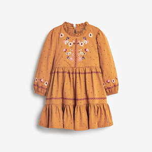 Burnt Orange Embroidered Dress (3mths-6yrs) - Allsport