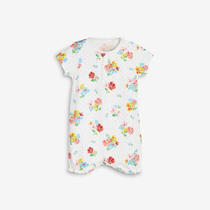 3PK RED FLORAL ROMPERS (0-6MTHS) - Allsport