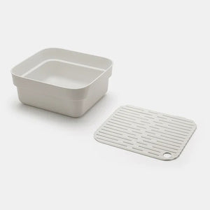 Brabantia Washing Up Bowl with Drying Tray Light Grey