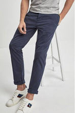 Load image into Gallery viewer, Dark Blue Slim Fit Military Chinos Trouser - Allsport

