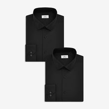 Load image into Gallery viewer, 2PK BLACK SKINNY FIT SINGLE CUFF SHIRTS - Allsport
