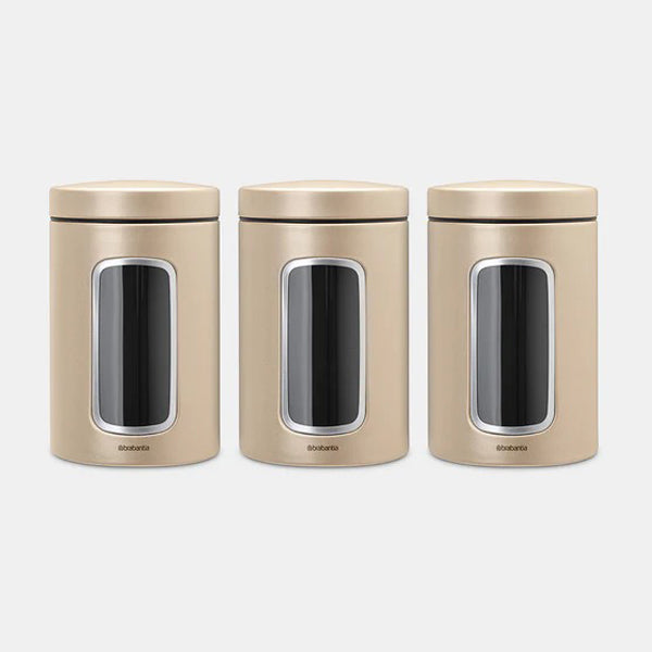 BRABANTIA Window Canister Set, 1.4L, Champagne