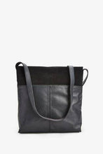 Load image into Gallery viewer, Black Leather Messenger Across-Body Bag - Allsport
