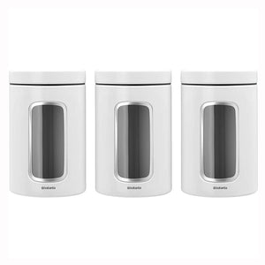 BRABANTIA Window Canister Set, 1.4L, White