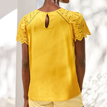 Load image into Gallery viewer, Yellow Broderie T-Shirt - Allsport
