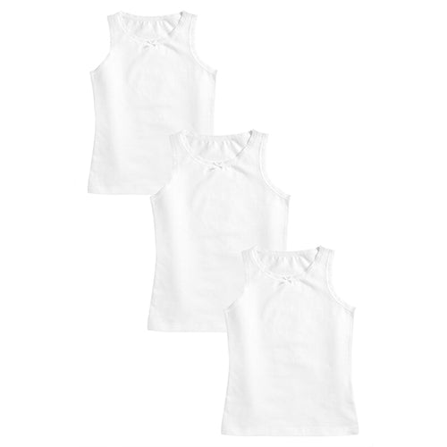 White 3 Pack Vests (1.5-12yrs) - Allsport