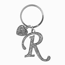Load image into Gallery viewer, Silver Tone Glitter Initial Keyring - Allsport
