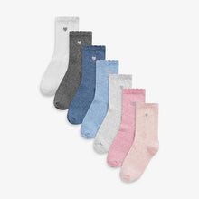 Load image into Gallery viewer, Multi 7 Pack Heart Embroidered Socks - Allsport

