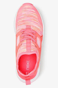 Pink Elastic Lace Trainers - Allsport