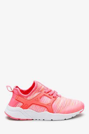 Pink Elastic Lace Trainers - Allsport