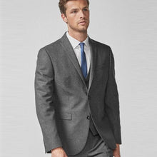 Load image into Gallery viewer, Grey Tailored Fit Puppytooth Suit: Jacket - Allsport
