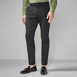 Black Skinny Fit Stretch Tonic Suit: Trousers - Allsport