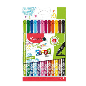 12 Graph'Peps Deco medium tip writing markers