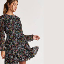 Load image into Gallery viewer, Black Floral Flippy Dress - Allsport
