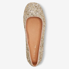 Load image into Gallery viewer, Gold Glitter Ballet Shoes  (older Girls) - Allsport
