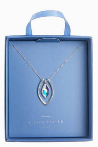 Silver Tone Tear Drop Necklace With Swarovski® Crystals - Allsport