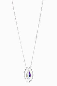 Silver Tone Tear Drop Necklace With Swarovski® Crystals - Allsport