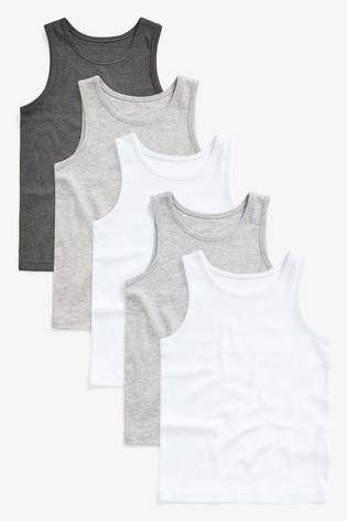 Grey 5 Pack Vests - Allsport