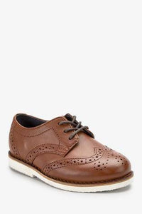 TAN LEATHER BROGUES SHOES - Allsport